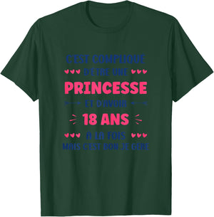Girl 18 Years Teen Humor Birthday Princess 18 Years , white, Female X-Small T-Shirt - T-Shirt | Forest