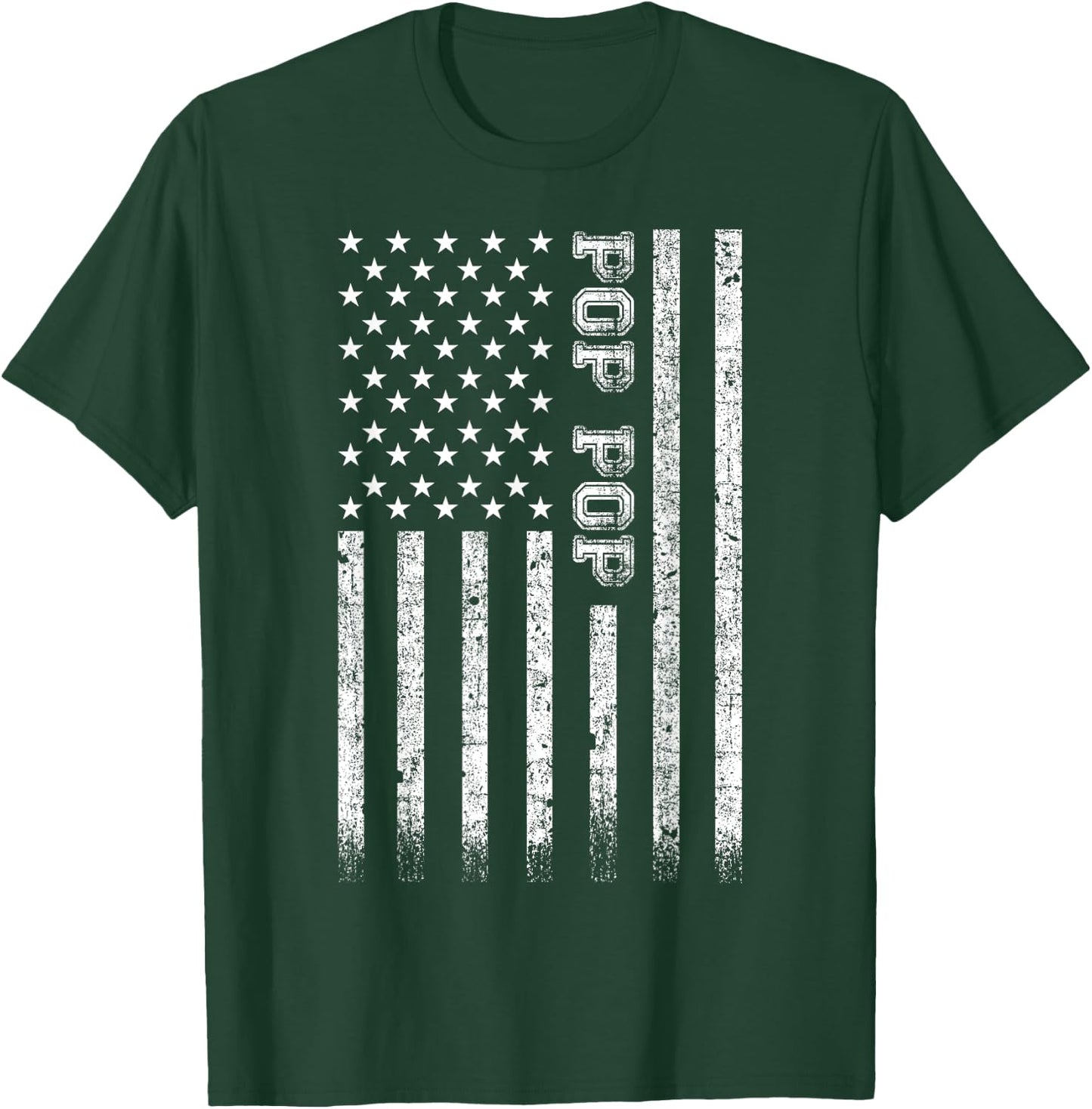 Pop Pop American Flag Women Kids Men T-Shirt - T-Shirt | Forest