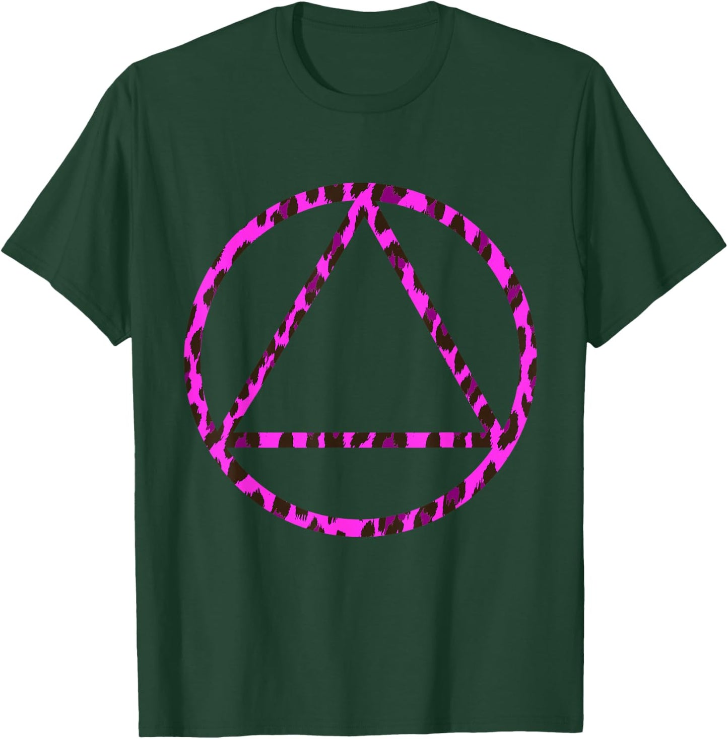 Sobriety Leopard Sober Alcoholic Abstinence AA Support T-Shirt - T-Shirt | Forest
