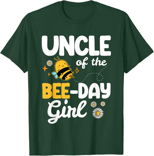 Uncle Of The Bee Day Girl - Bee Birthday Party Theme - Bees T-Shirt - T-Shirt | Forest
