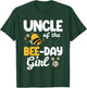 Uncle Of The Bee Day Girl - Bee Birthday Party Theme - Bees T-Shirt - T-Shirt | Forest