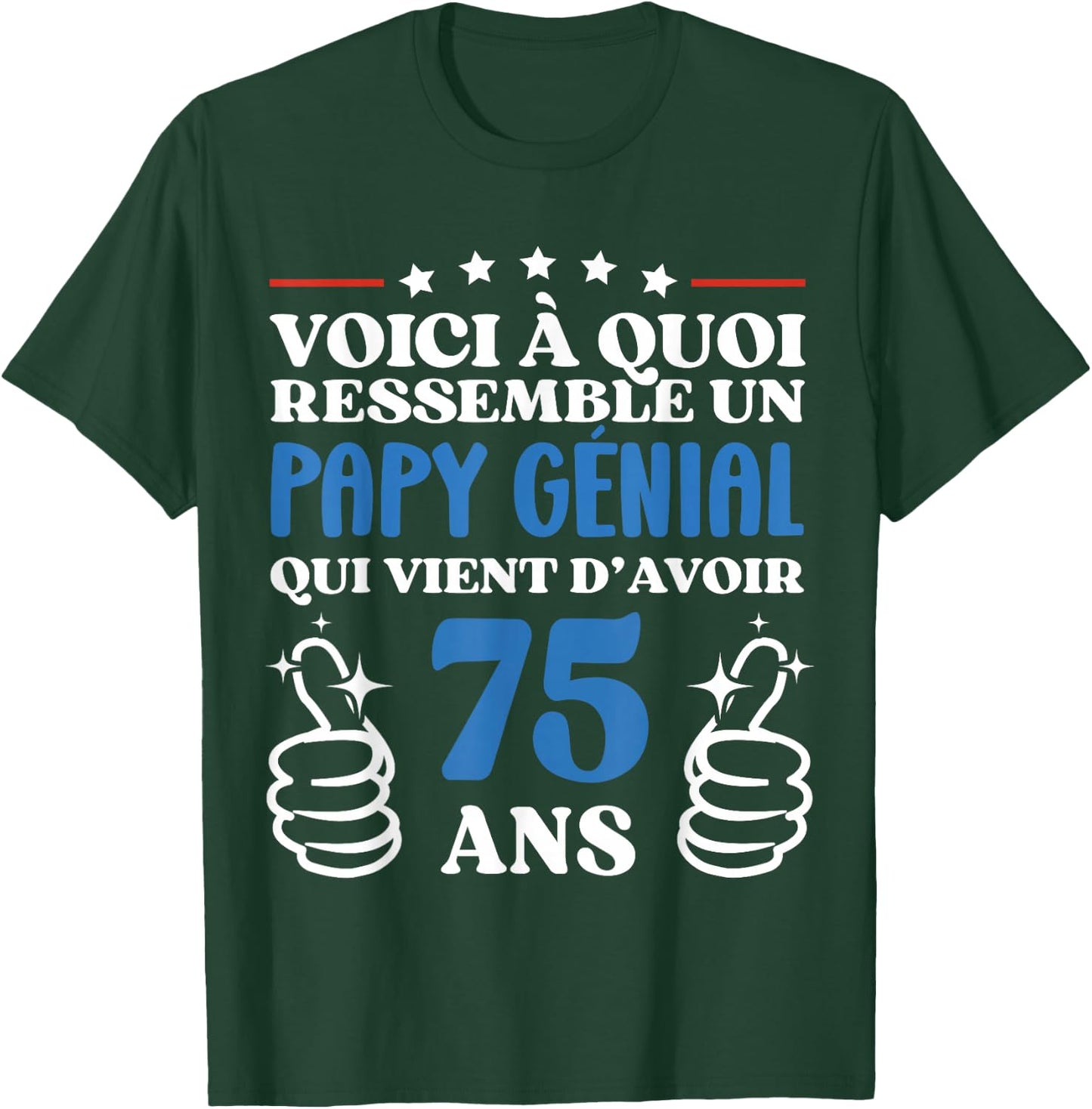 75 Years Gift Humor Birthday Grandpa Awesome , Black, S T-Shirt - T-Shirt | Forest