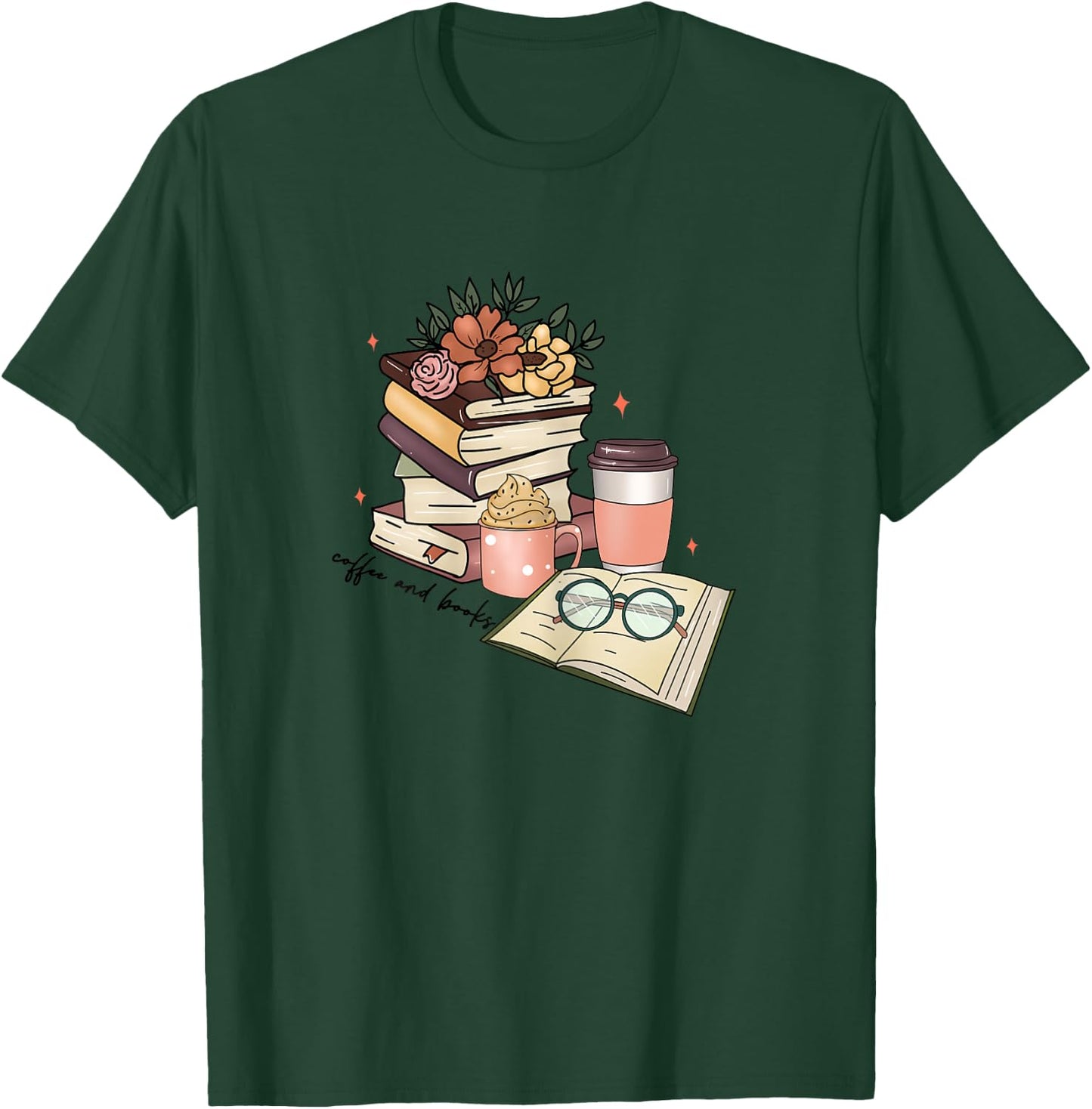 Lesen Bücher Trinken Kaffee Lustig Für Frauen T-Shirt - T-Shirt | Forest