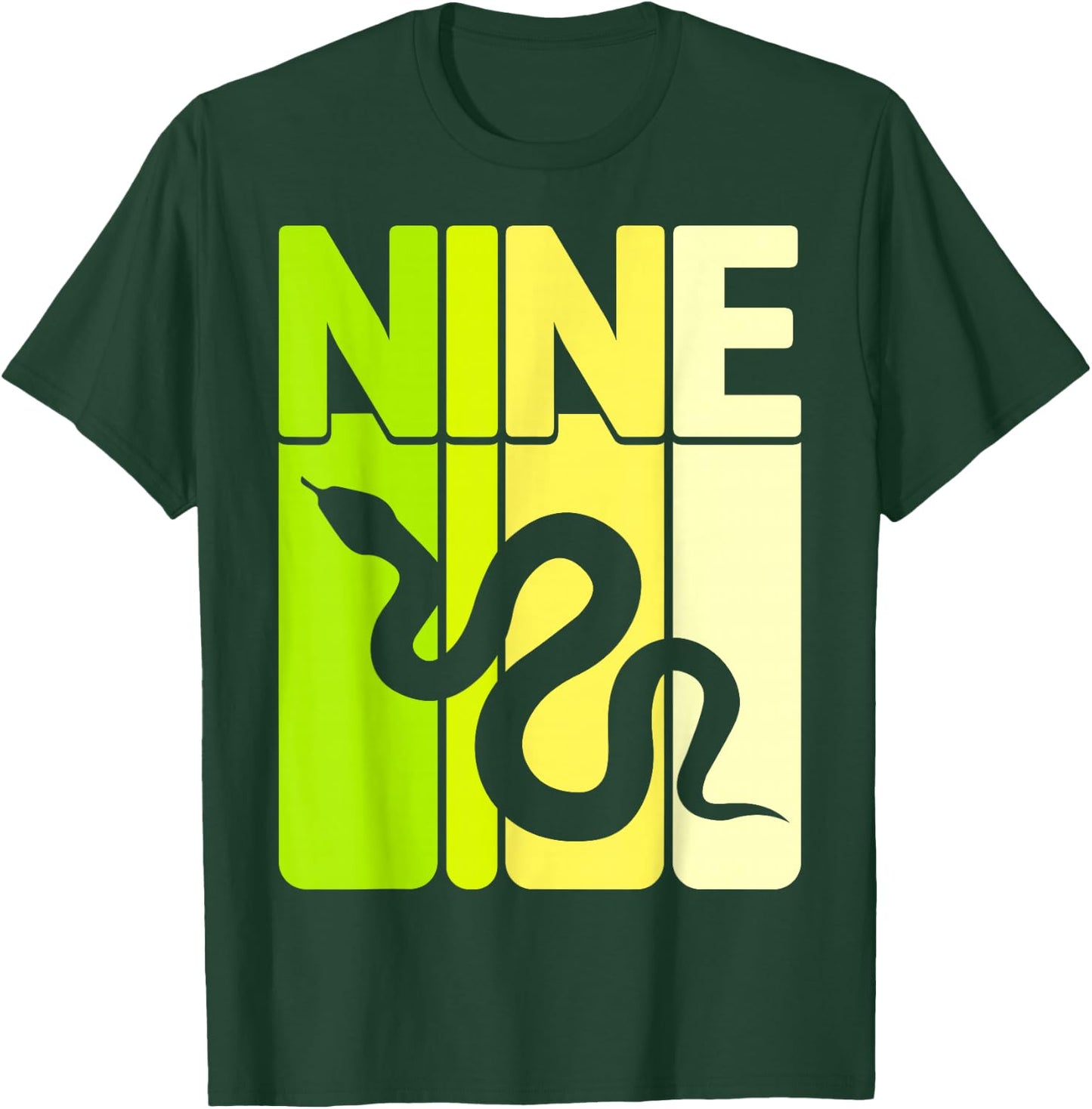 9th Birthday Party Reptile Snake Lover Nine Year Old Kids T-Shirt - T-Shirt | Forest