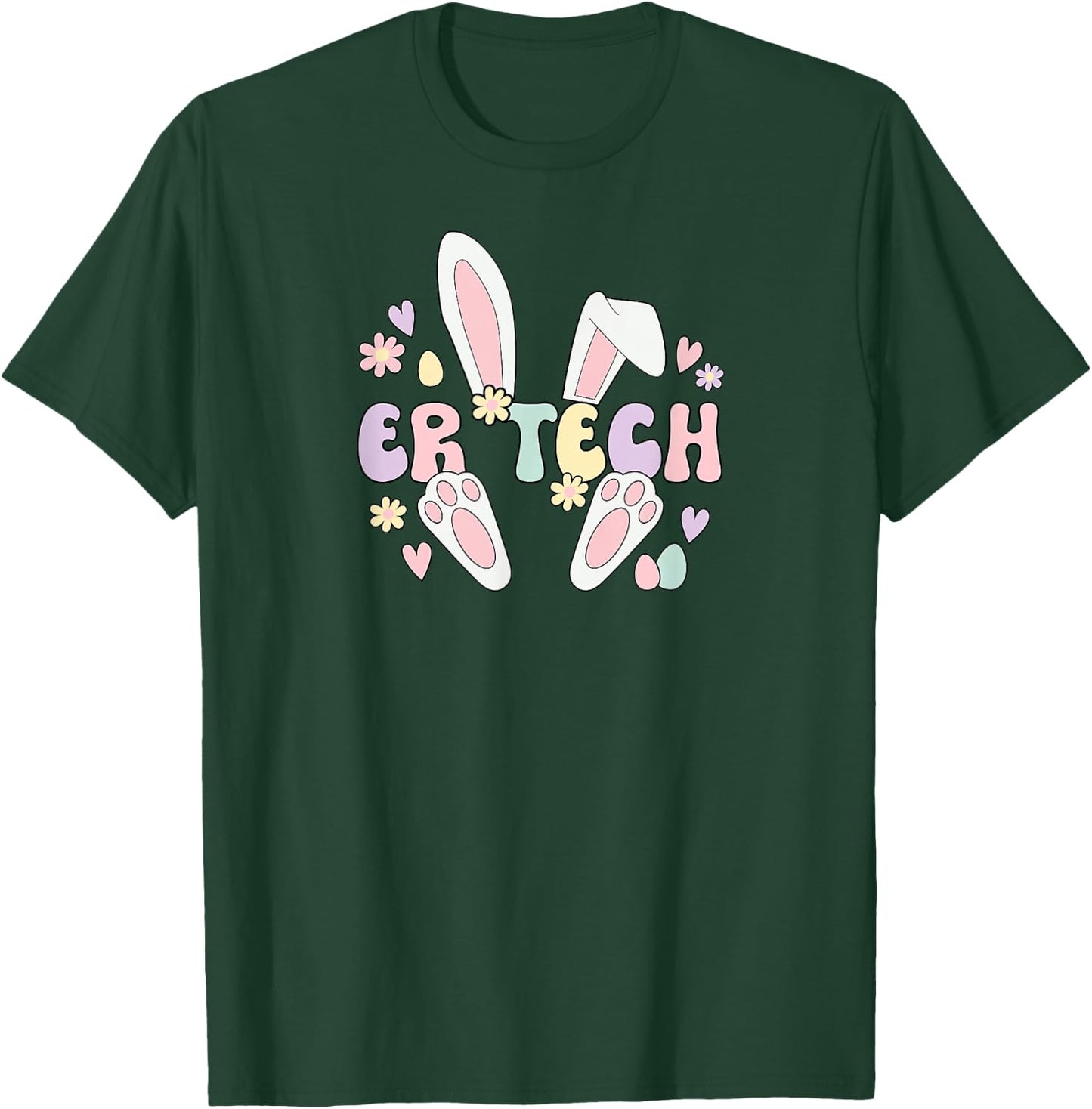 ER Tech Easter Bunny Emergency Room Tech Easter Day T-Shirt - T-Shirt | Forest