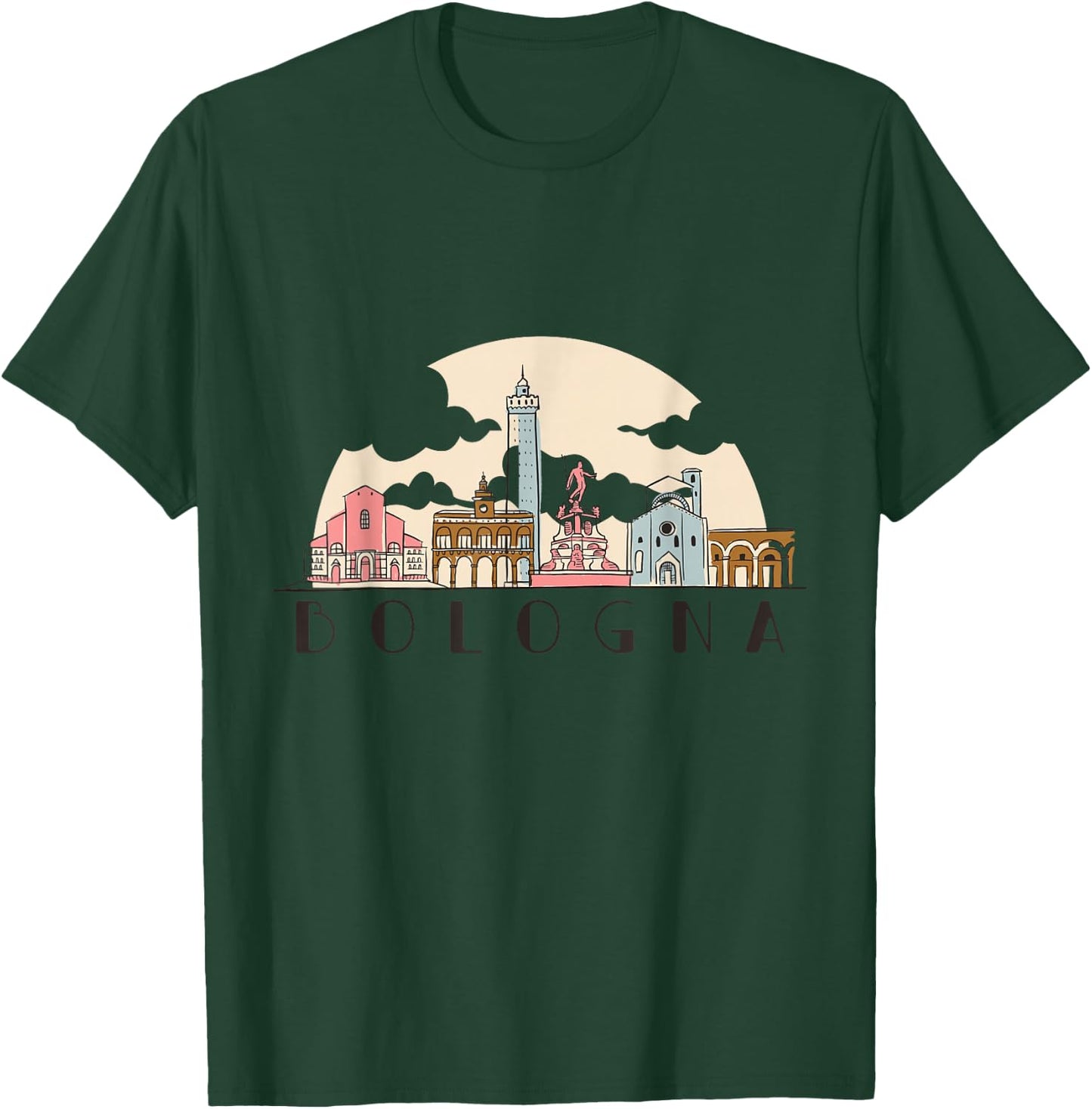 Bologna Skyline Vintage Italian Souvenir Italy T-Shirt - T-Shirt | Forest