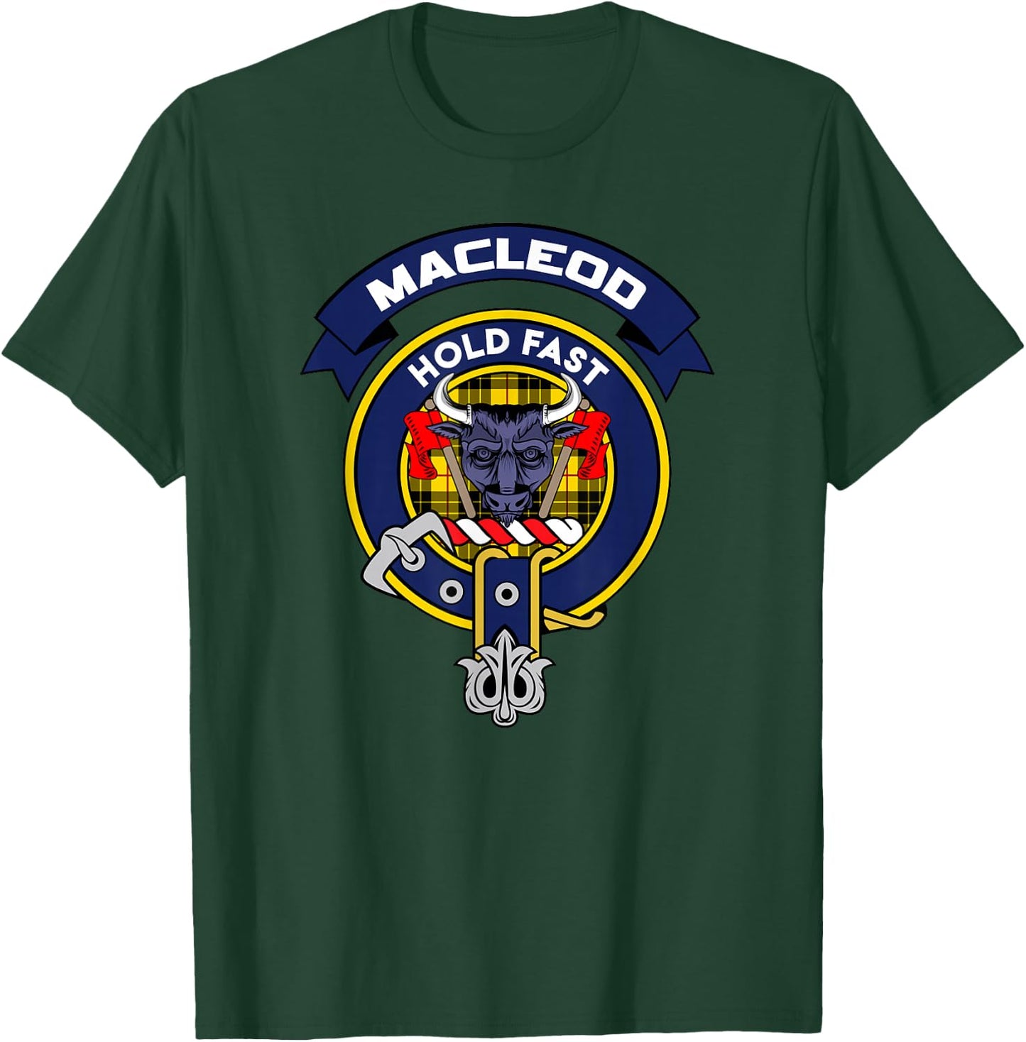 MacLeod Clan Badge Scottish Tartan T-Shirt - T-Shirt | Forest