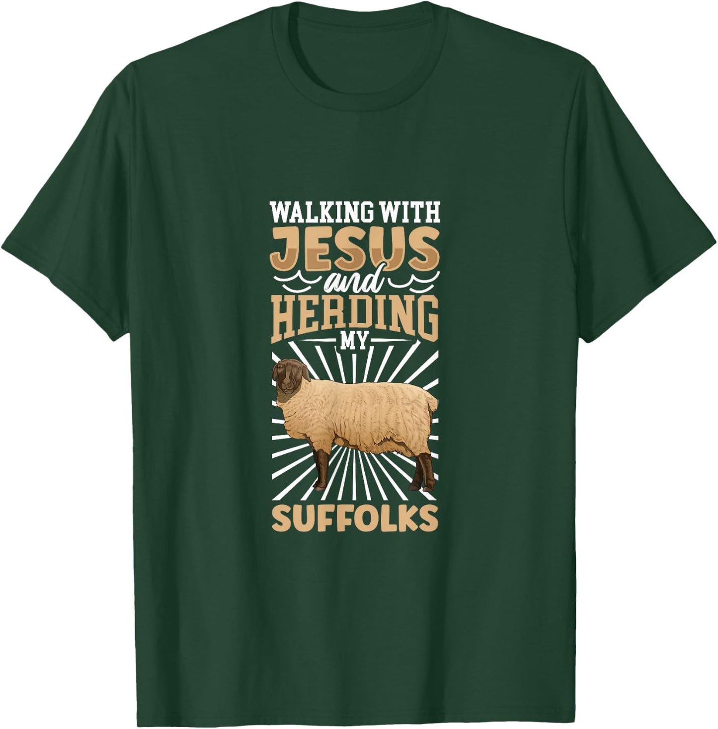 Jesus and sheep - Suffolk T-Shirt - T-Shirt | Forest