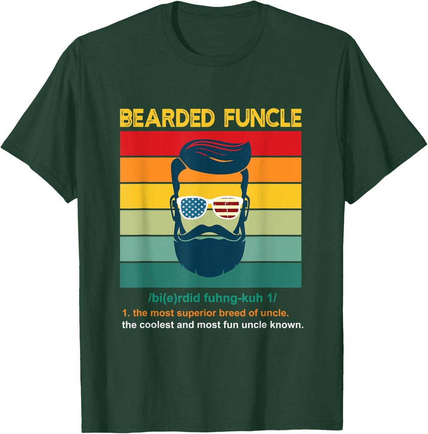 Bearded Funcle, uncle gift T-Shirt - T-Shirt | Forest