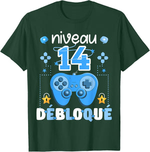 Level 14 Unlocked Gaming Teen Geek Birthday 14 Years Gamer , Black, S T-Shirt - T-Shirt | Forest