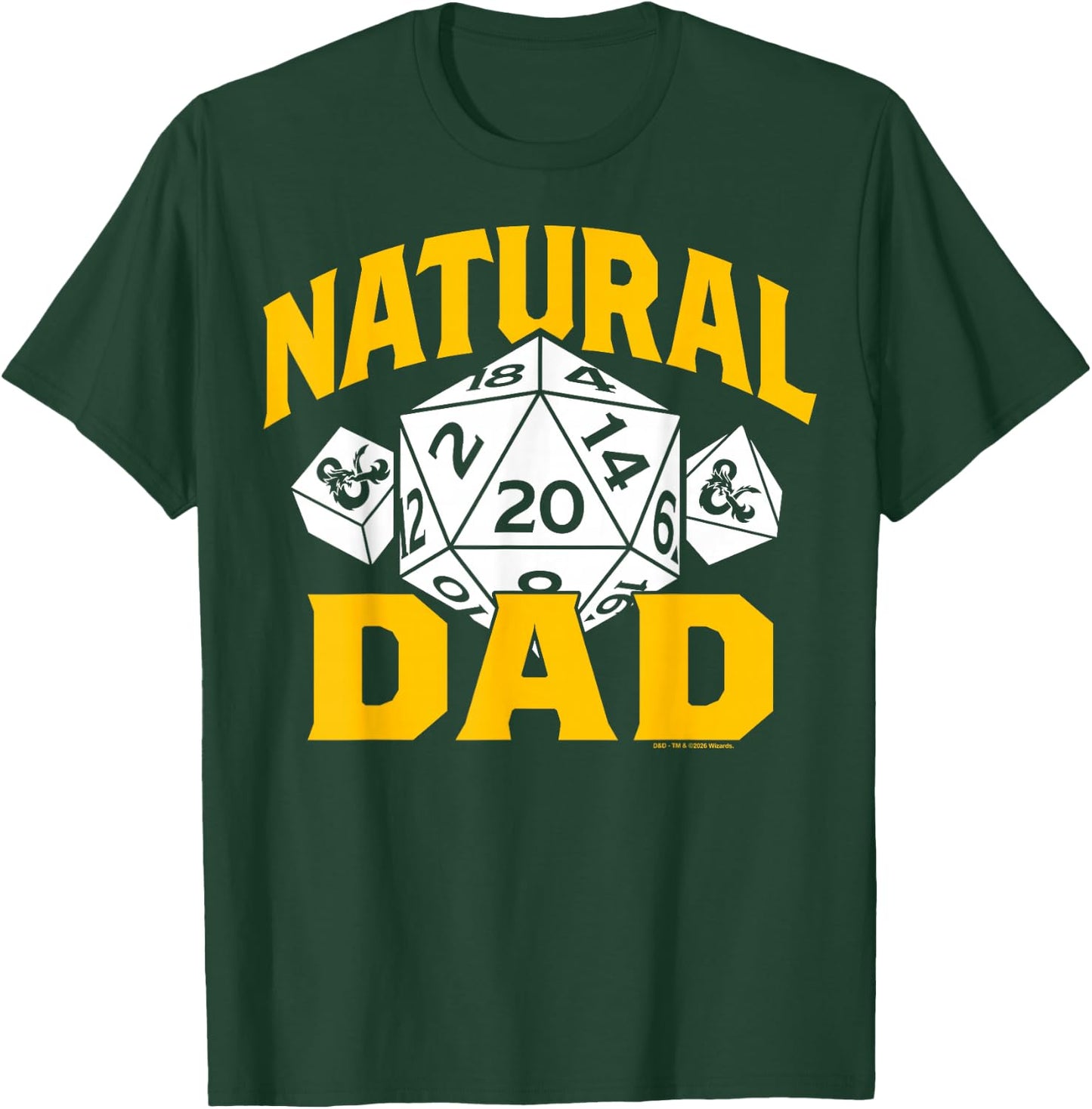Dungeons & Dragons Father's Day Natural 20 Dad D20 D4 D8 T-Shirt - T-Shirt | Forest