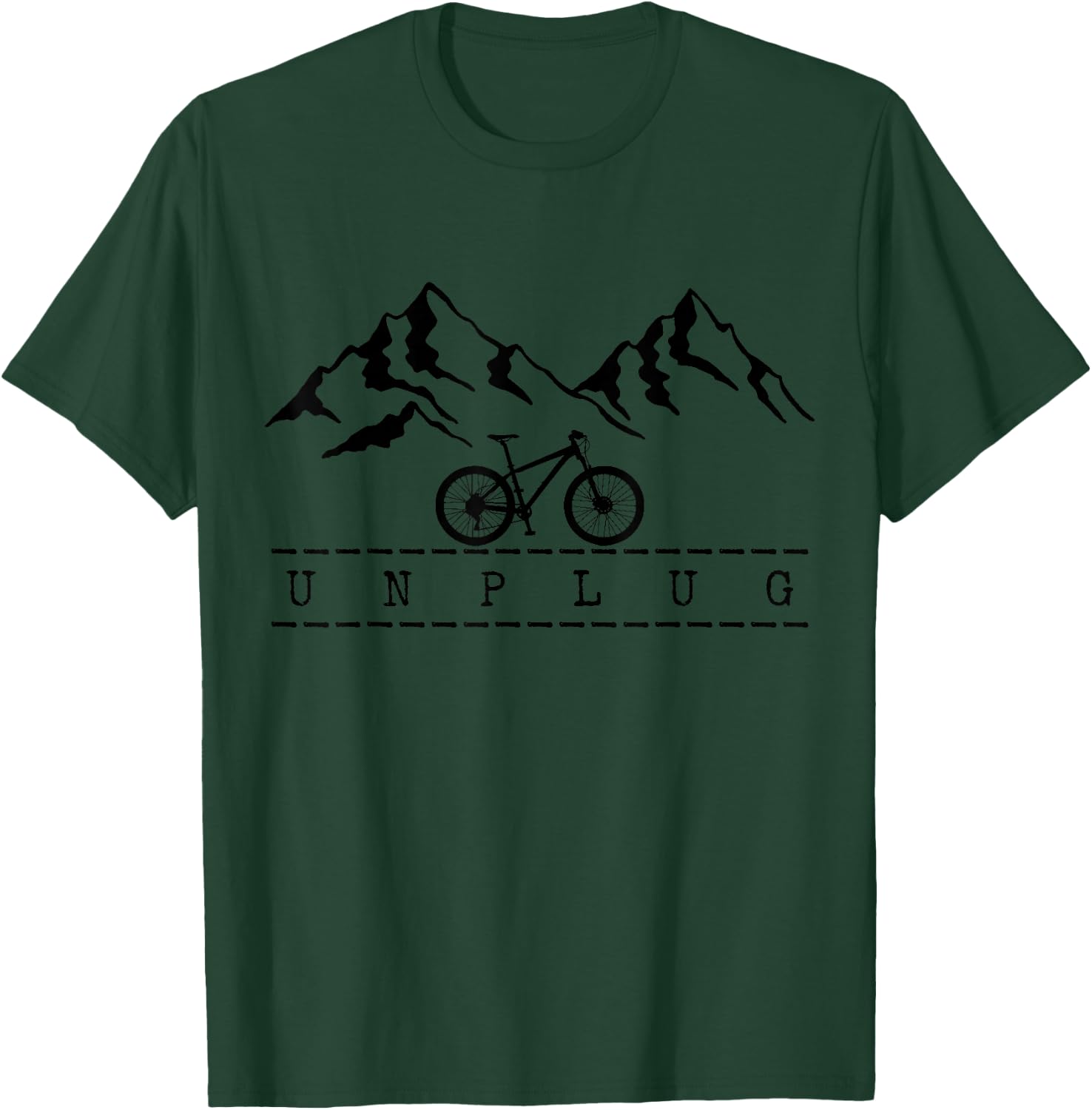 Mountain Bike Unplug MTB Biking Downhill Mountain Biker T-Shirt - T-Shirt | Forest