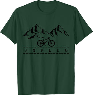 Mountain Bike Unplug MTB Biking Downhill Mountain Biker T-Shirt - T-Shirt | Forest