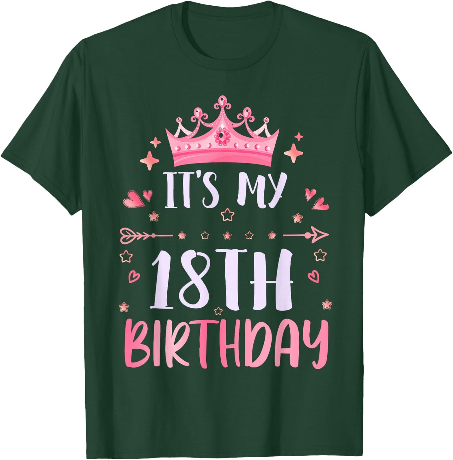 Happy It's My 18 Birthday 18 Jahre alte Jungen Mädchen T-Shirt - T-Shirt | Forest