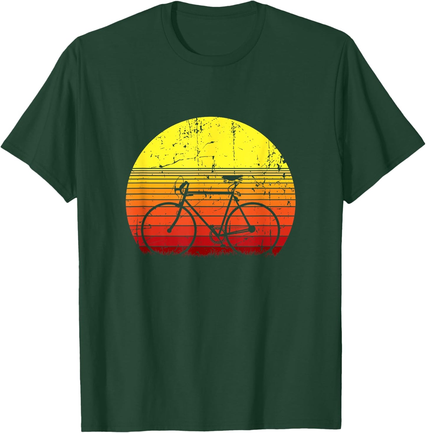Vintage Racing Bike Cycling Sunset Bike , Black, S T-Shirt - T-Shirt | Forest