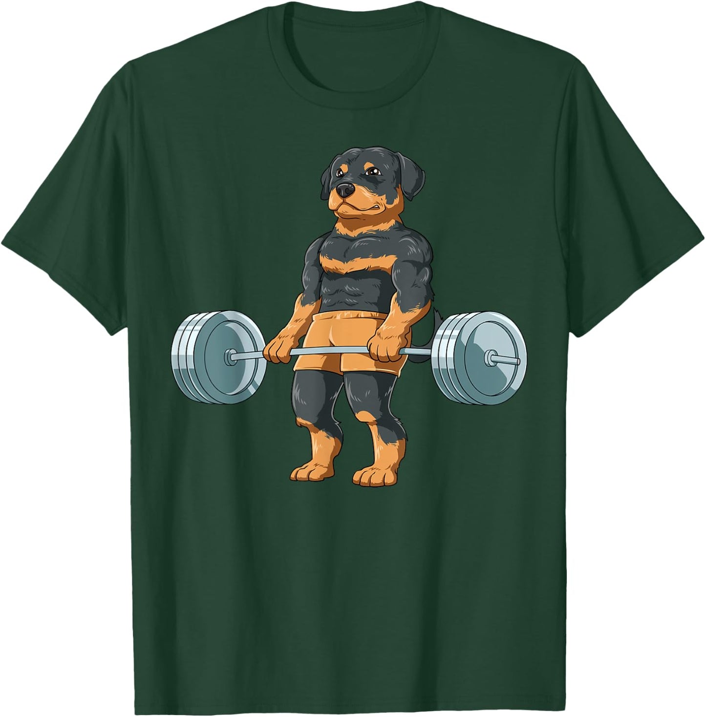Weightlifting Rottweiler Dog Deadlifting Rottweiler Dog Gym Men Women Kids T-Shirt - T-Shirt | Forest
