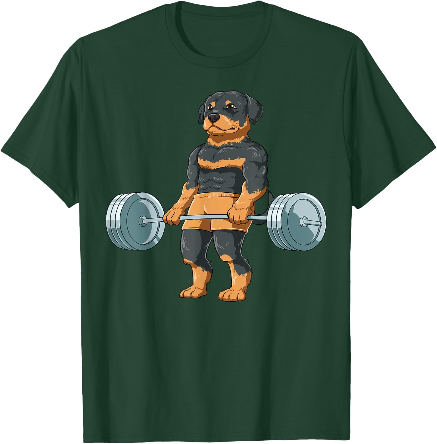 Weightlifting Rottweiler Dog Deadlifting Rottweiler Dog Gym Men Women Kids T-Shirt - T-Shirt | Forest