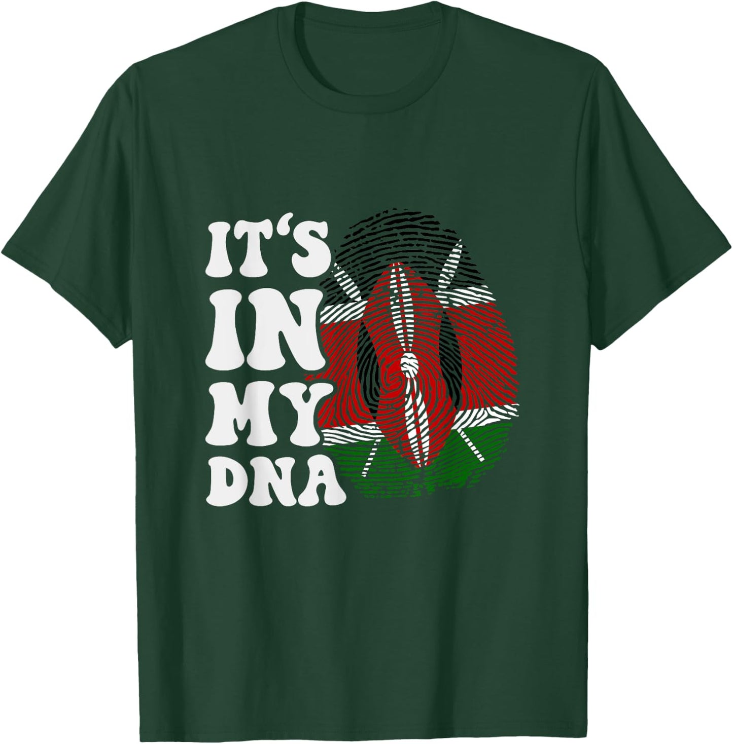 Funny It's In My DNA Fingerprint Flag Of Kenya T-Shirt - T-Shirt | Forest