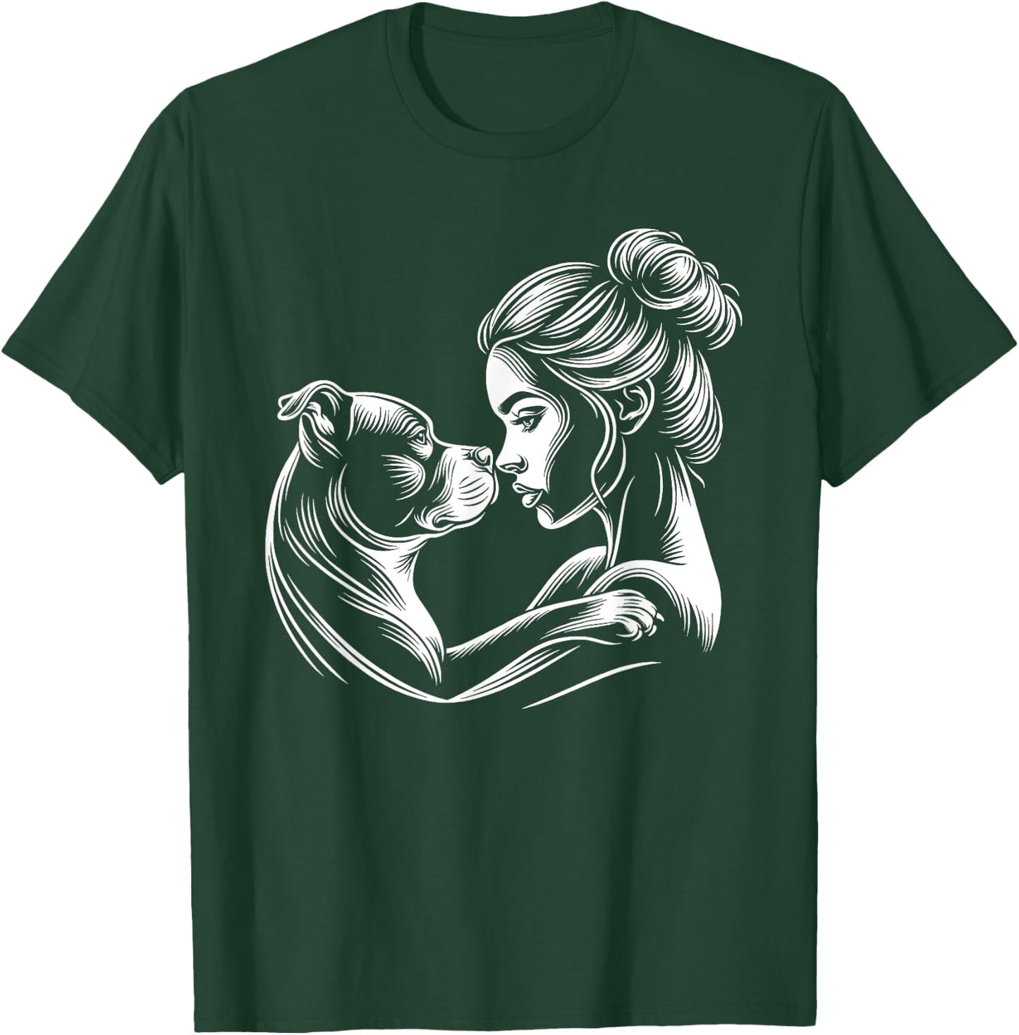 Staffordshire Bull Terrier Dog Mom Women Mother's Day T-Shirt - T-Shirt | Forest