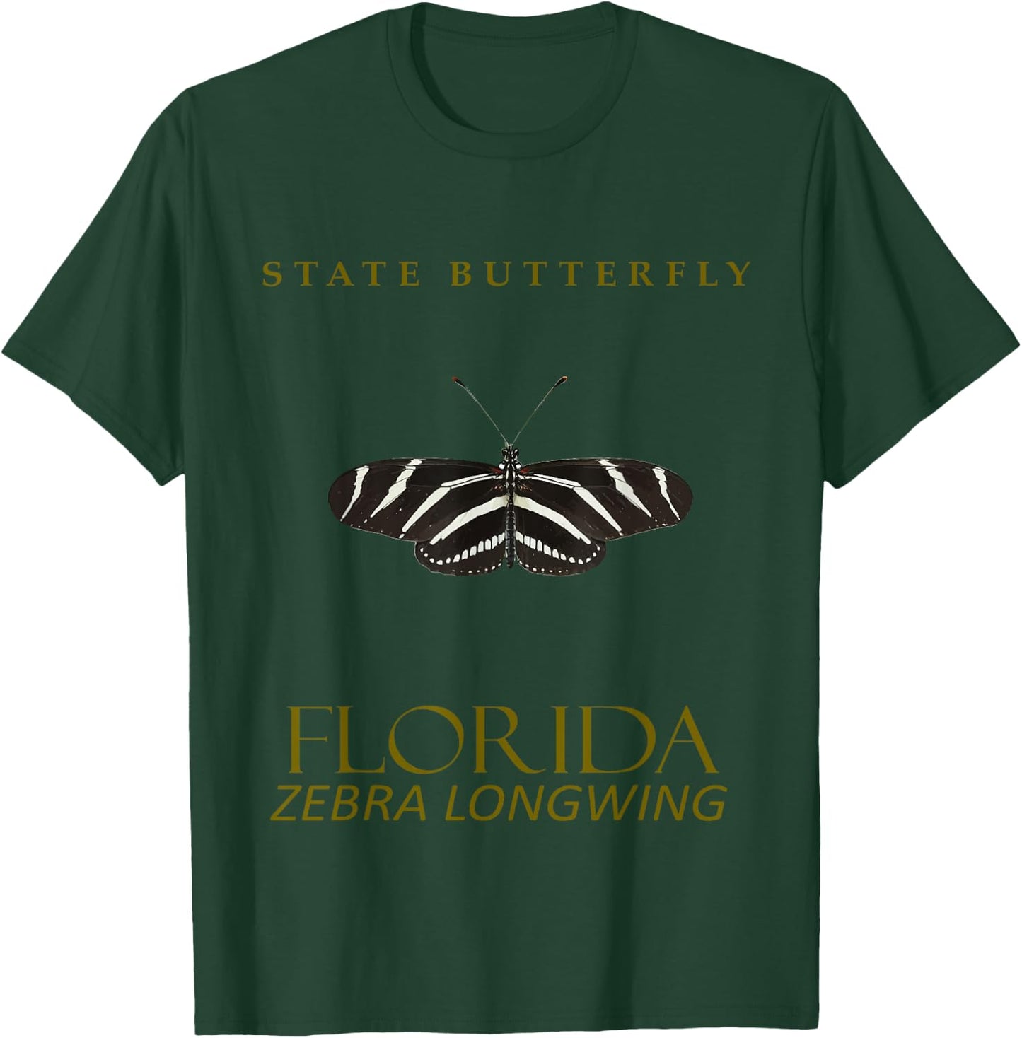 Florida Butterfly Zebra Longwing Design T-Shirt - T-Shirt | Forest