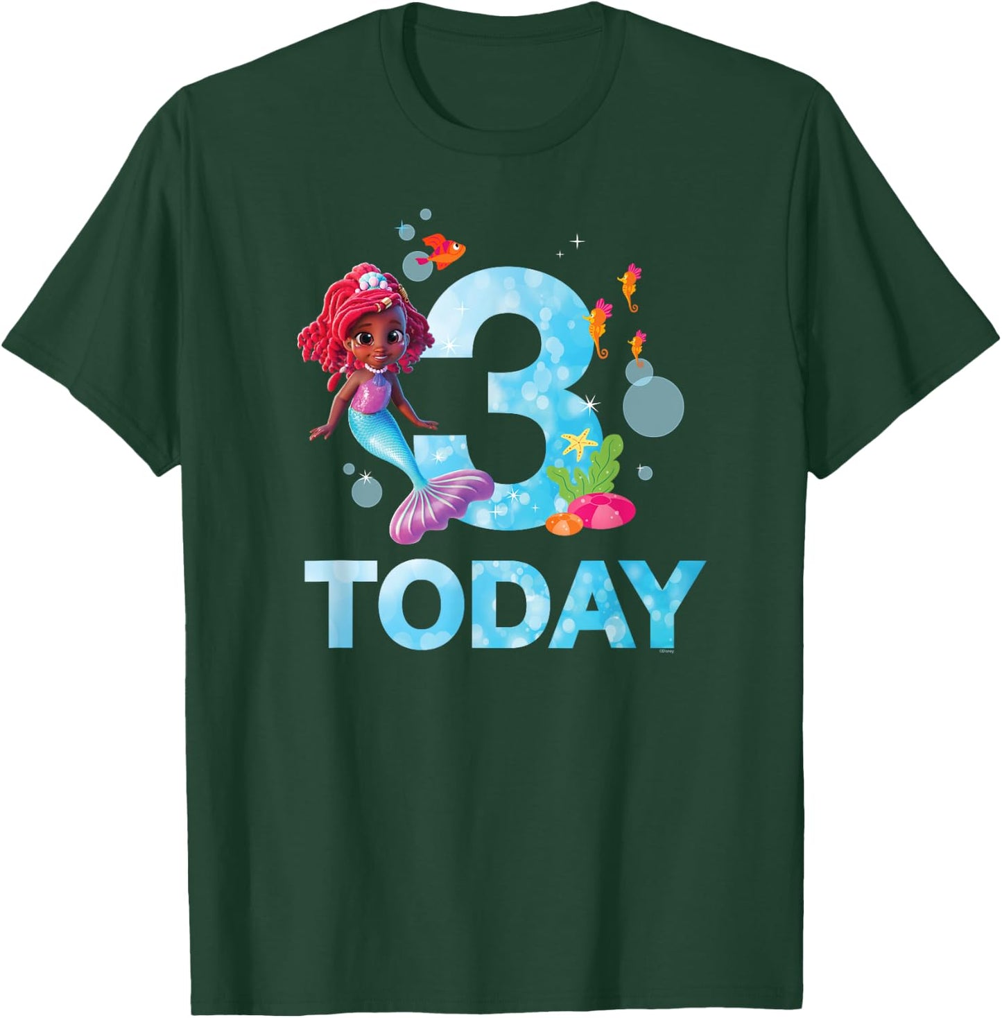 Disney Junior’s Ariel Third Birthday 3 Years Old Today T-Shirt - T-Shirt | Forest