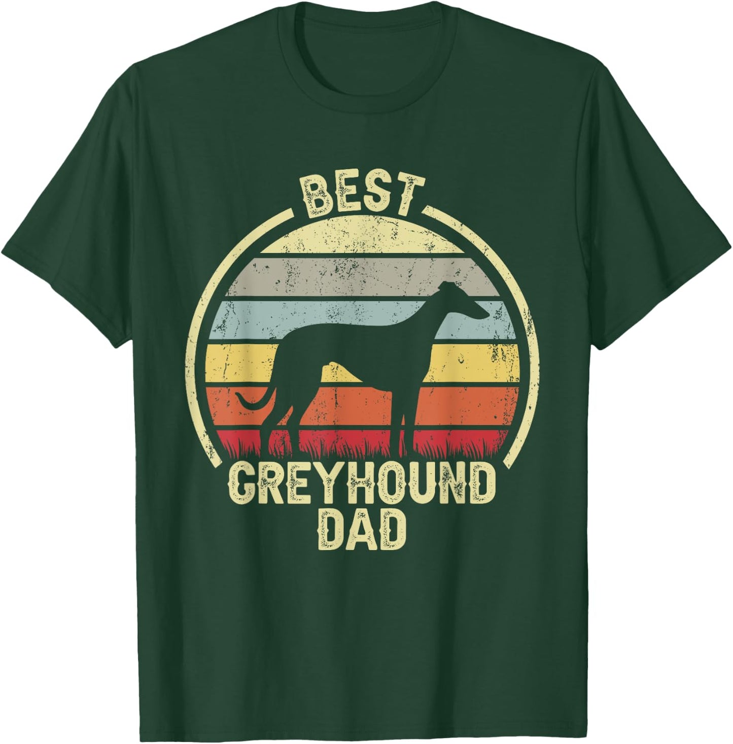 Best Dog Father Dad - Vintage Greyhound T-Shirt - T-Shirt | Forest