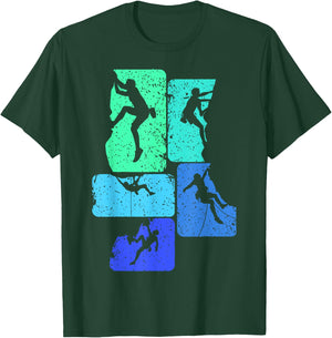 Climbing Climber Mountaineering Bouldering , black T-Shirt - T-Shirt | Forest