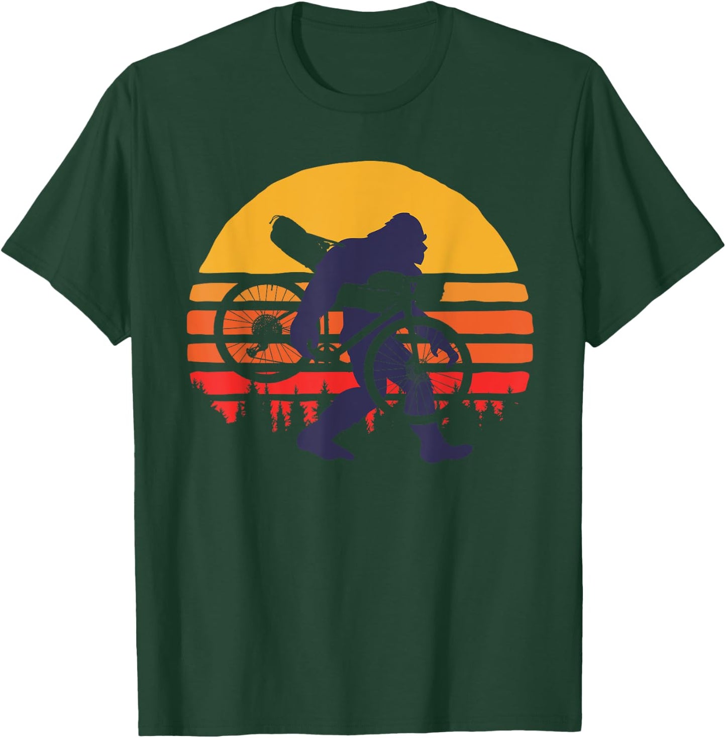 Bigfoot With Gravel Bike - Gravel T-Shirt - T-Shirt | Forest