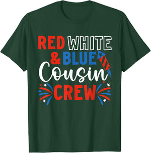 Red White & Blue Patriotic Cousin Crew 4th of July Kids USA T-Shirt - T-Shirt | Forest