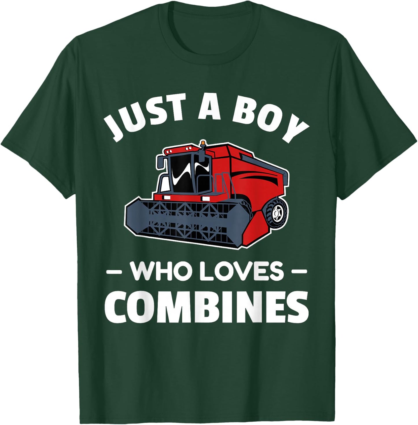 Just a boy who loves combines, red combine harvester T-Shirt - T-Shirt | Forest
