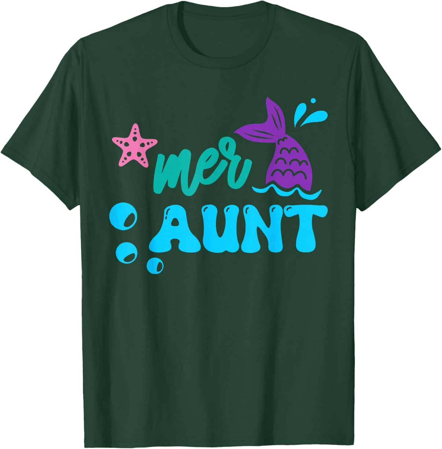Mer Aunt Mermaid Shirt Matching Family Gifts T-Shirt - T-Shirt | Forest