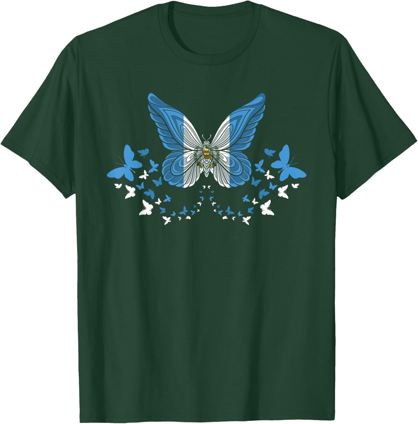 Guatemala Guatemalan Guatemala Flag Butterflies T-Shirt - T-Shirt | Forest