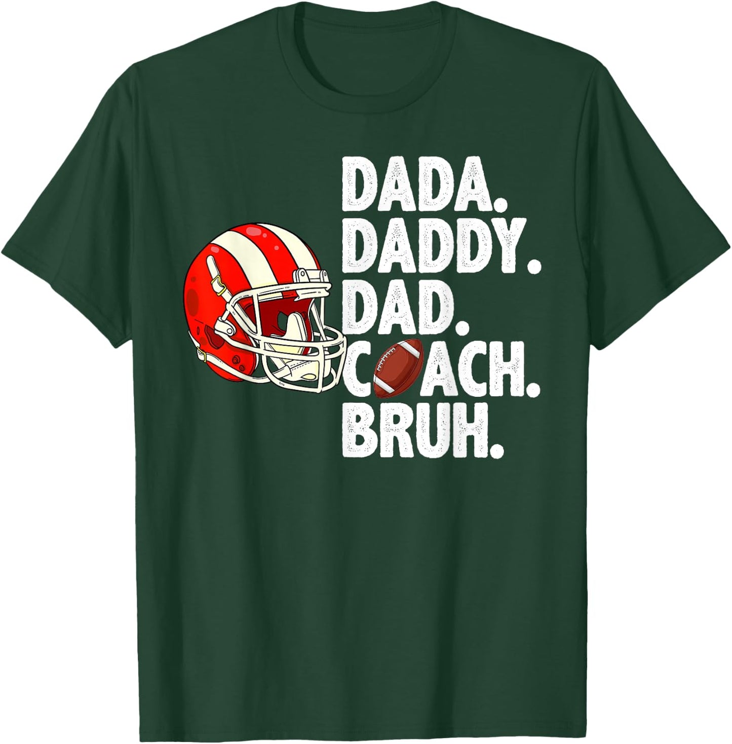Retro Dada Daddy Dad Coach Bruh Football Dad Fathers Day Men T-Shirt - T-Shirt | Forest