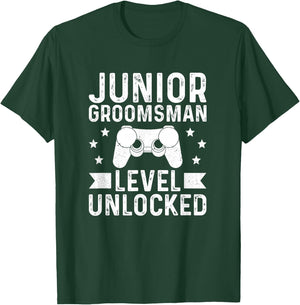 Junior Groomsman Level Unlocked Wedding Junior Groomsmen T-Shirt - T-Shirt | Forest