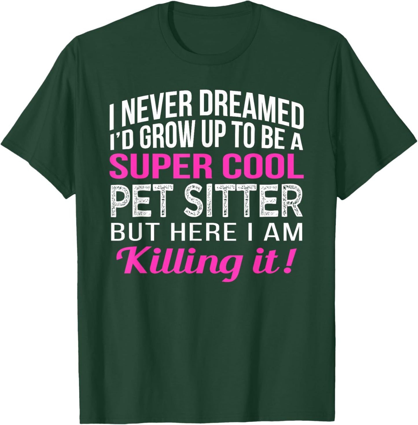 Pet Sitter Shirts Only -Adults Black 3XL Modern Classic Cotton Short Sleeve T-Shirt - T-Shirt | Forest
