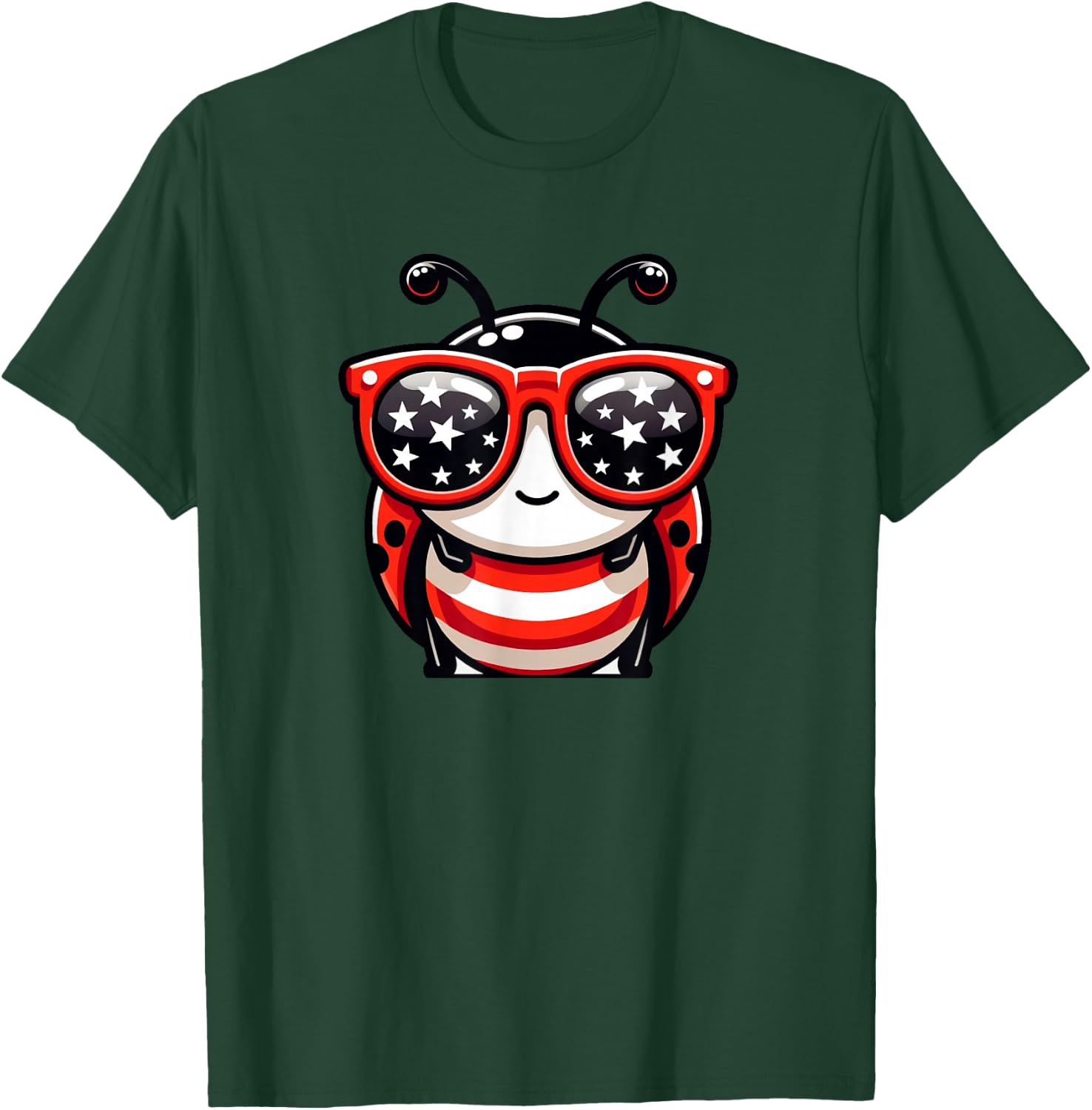 Ladybug 4th of July US Flag Patriotic T-Shirt - T-Shirt | Forest