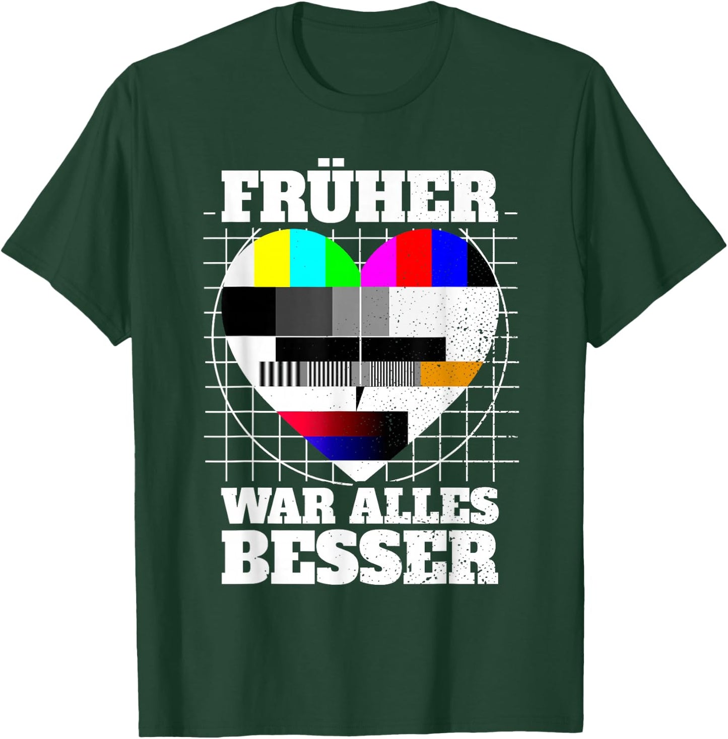 Früher War Alles Besser Testbild 90s Party 80s Costume , black T-Shirt - T-Shirt | Forest
