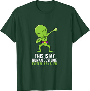 Alien Costume This Is My Human Costume I'm Really An Alien T-Shirt - T-Shirt | Forest