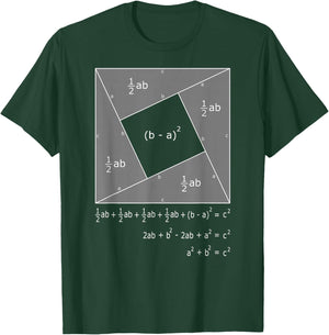Pythagorean Theorem Algebraic Proof Math T-Shirt - T-Shirt | Forest