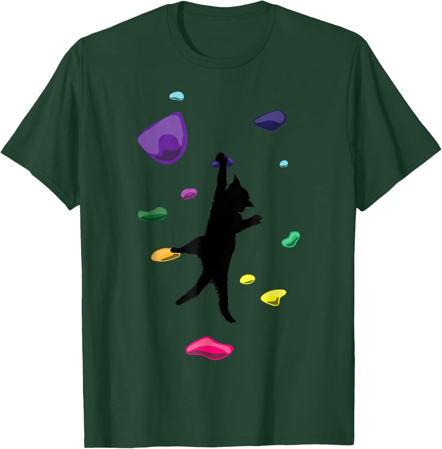 Funny Cat Climber Rock Climbing Gift Women And Kids T-Shirt - T-Shirt | Forest