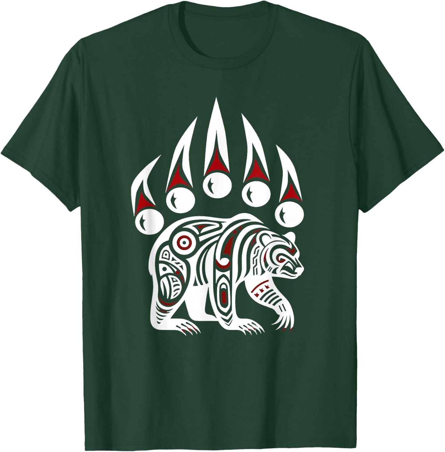 Native American Alaska Grizzly Bear Claw indian Pride T-Shirt - T-Shirt | Forest