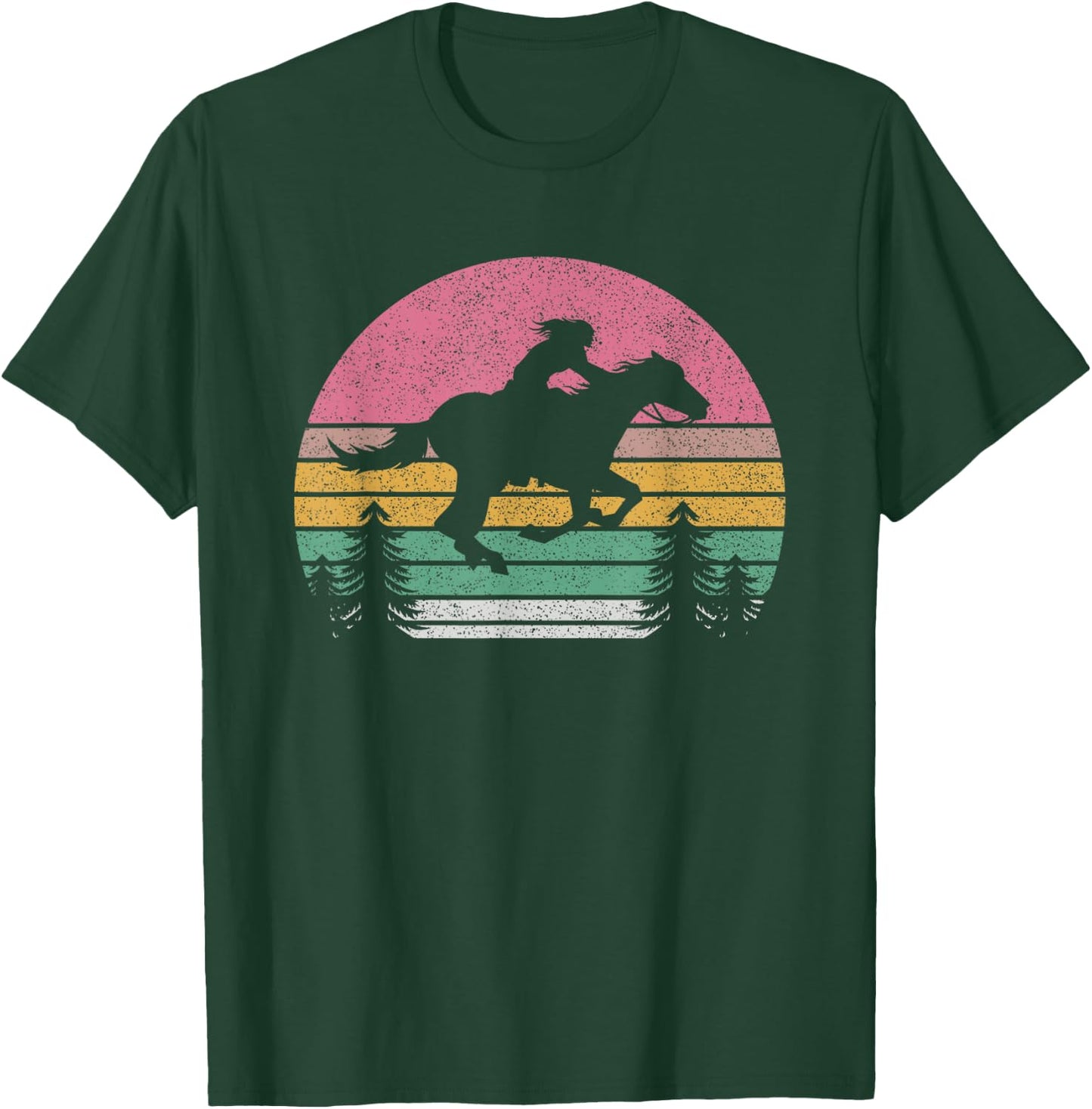 Outta Sight! Vintage Retro Girl Horse Riding Cowgirl Texas Ranch T-Shirt - T-Shirt | Forest