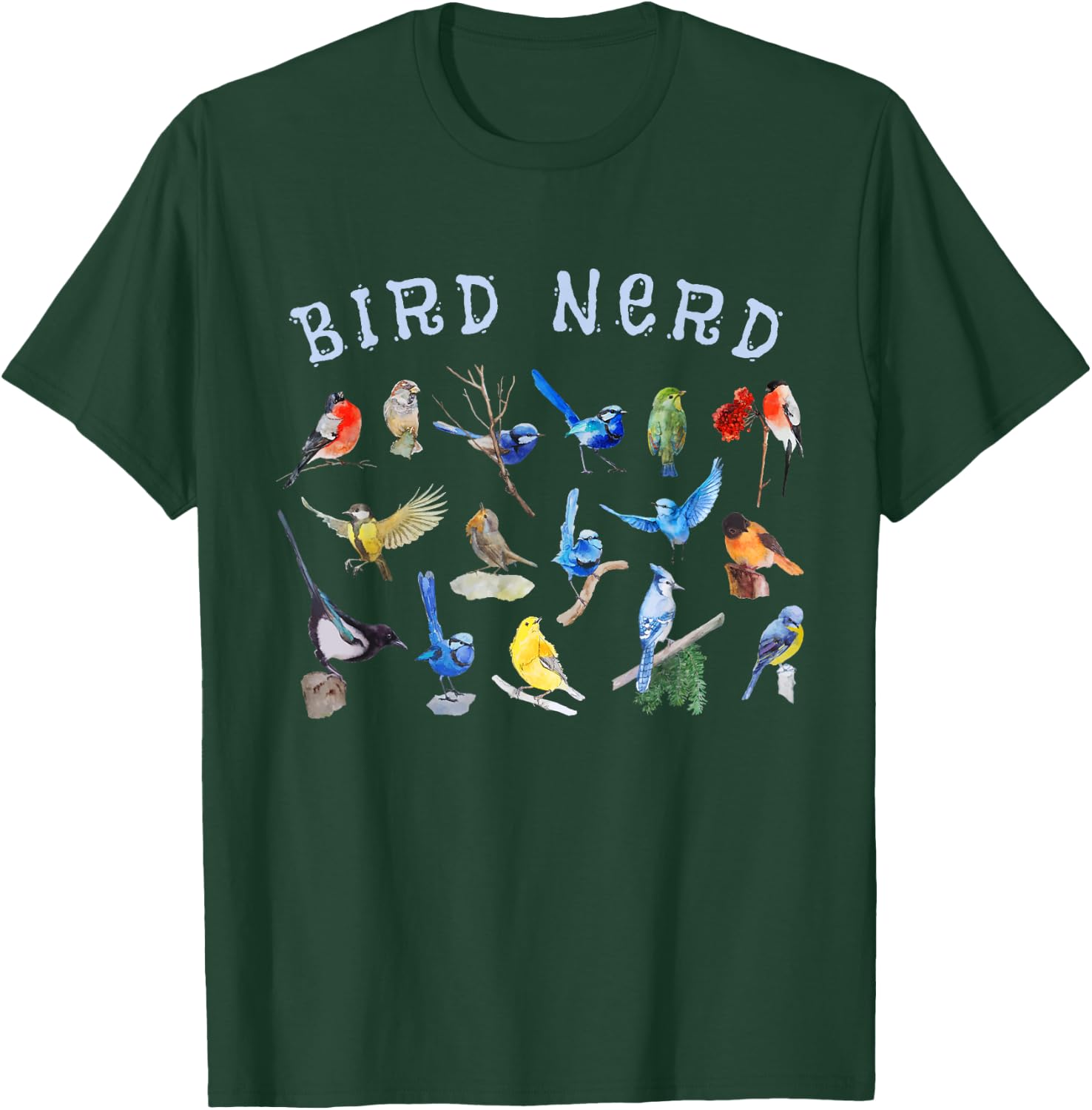 Bird Watching Nerd Birdwatching Birds Lover Cute Funny Gift T-Shirt - T-Shirt | Forest