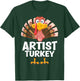 Thanksgiving Artist Turkey Matching Pajama T-Shirt - T-Shirt | Forest