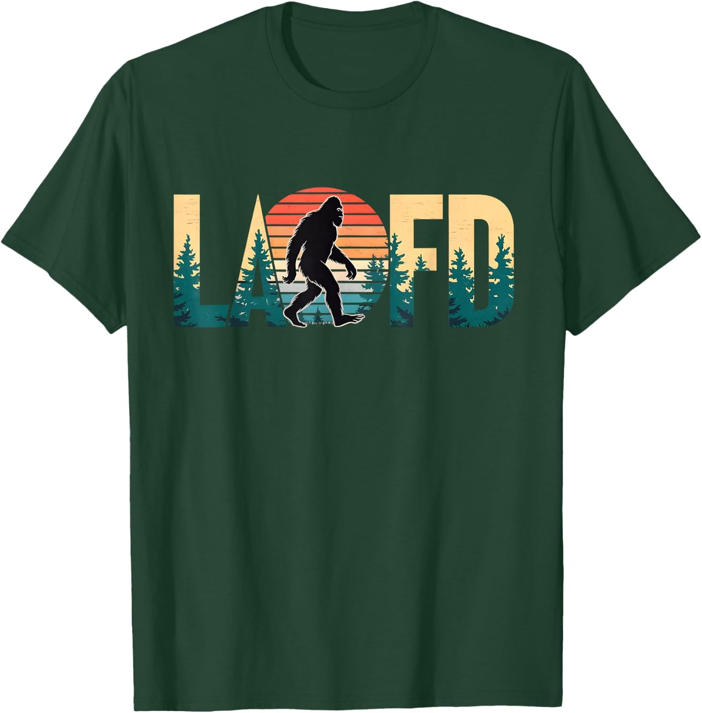 LAFD Strong Big Foot Vintage Forest Scene Retro California T-Shirt - T-Shirt | Forest