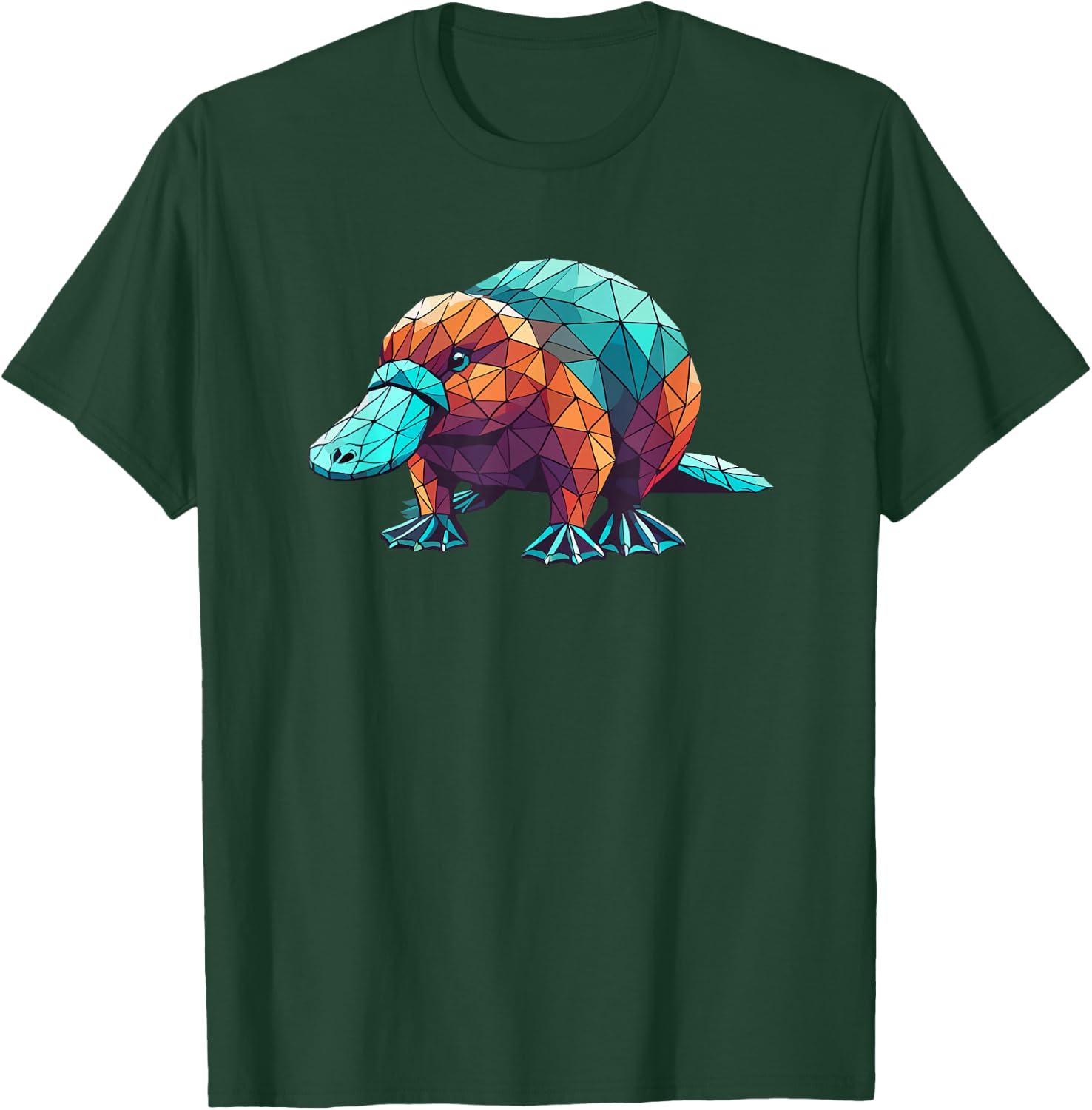 Geometric Art Platypus Platypuses Duckbill T-Shirt - T-Shirt | Forest
