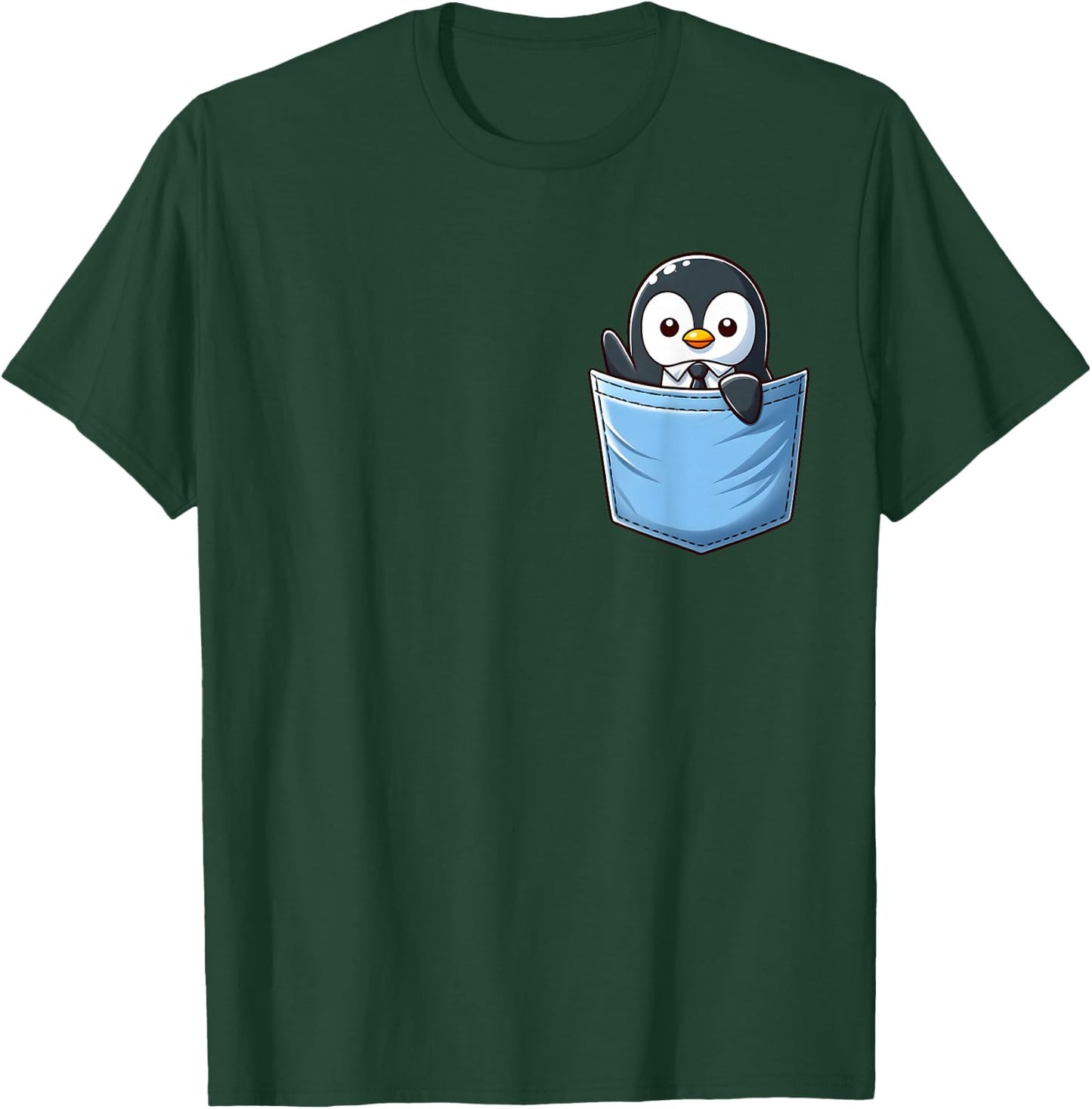 Adorable Penguin in Pocket for Kids, Boys, Girls, Women T-Shirt - T-Shirt | Forest