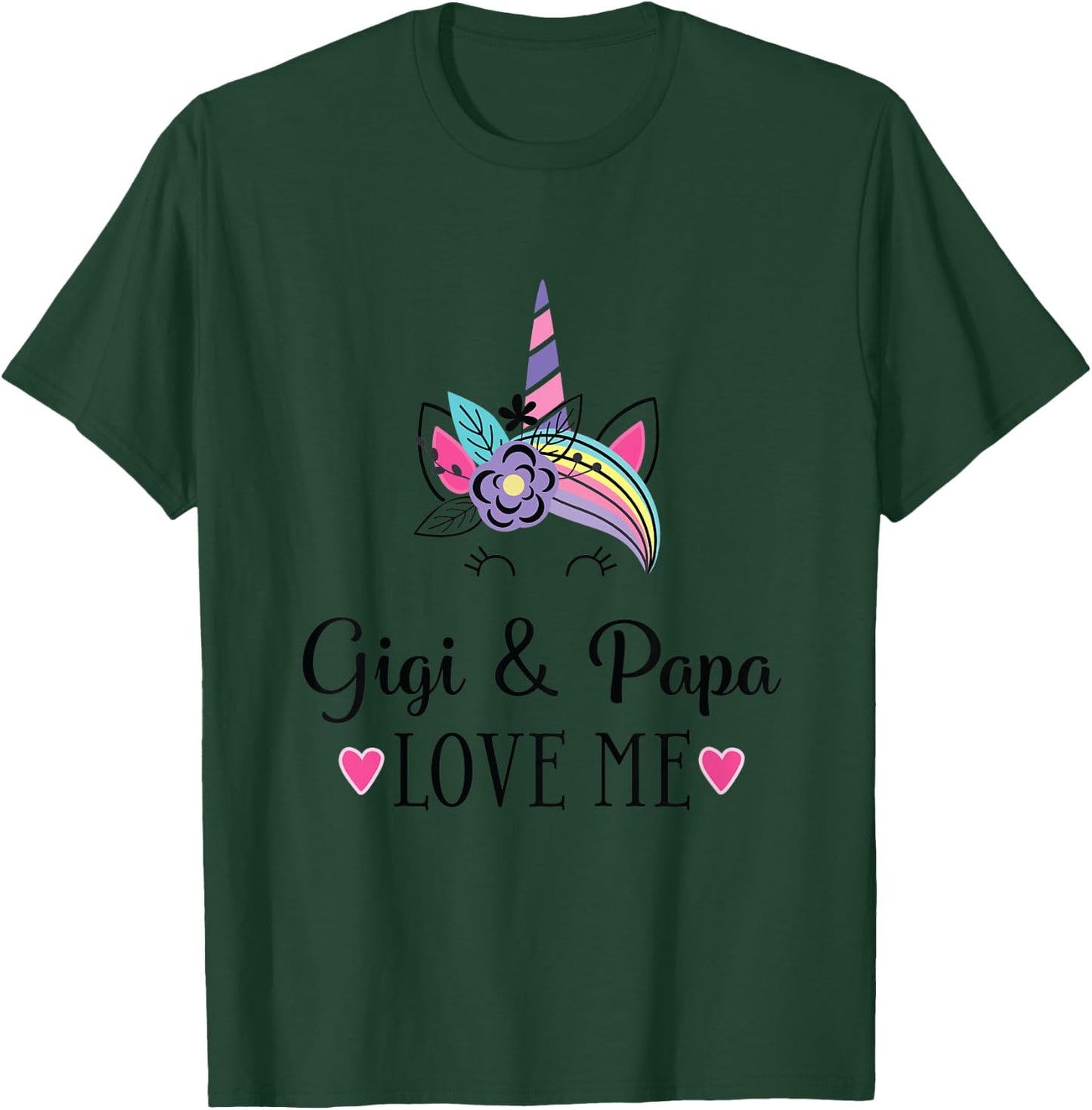 Kids Gigi and Papa Love Me Unicorn T-Shirt - T-Shirt | Forest