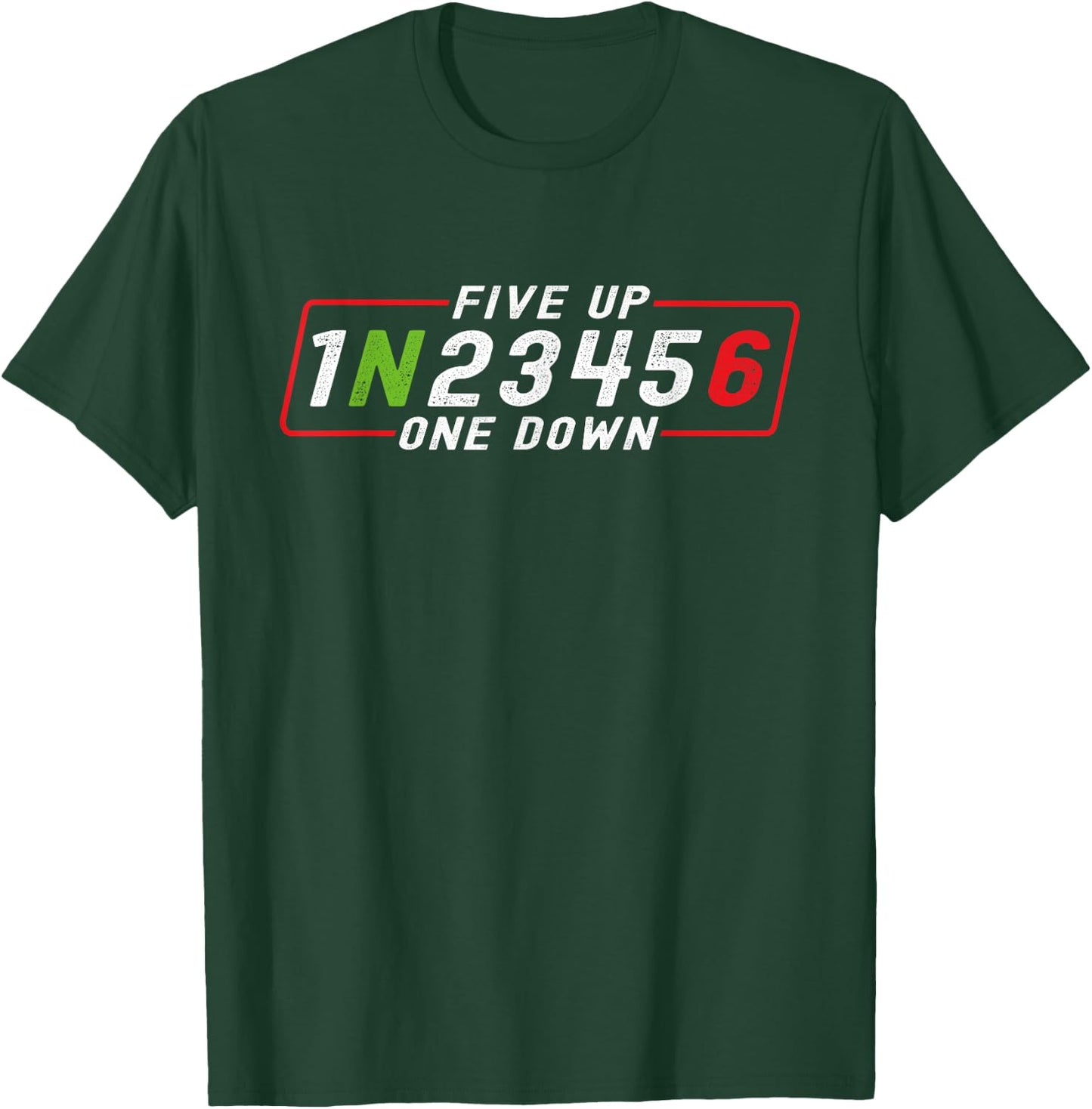 Five Up One Down Motorrad Schaltschema Biker Spruch T-Shirt - T-Shirt | Forest