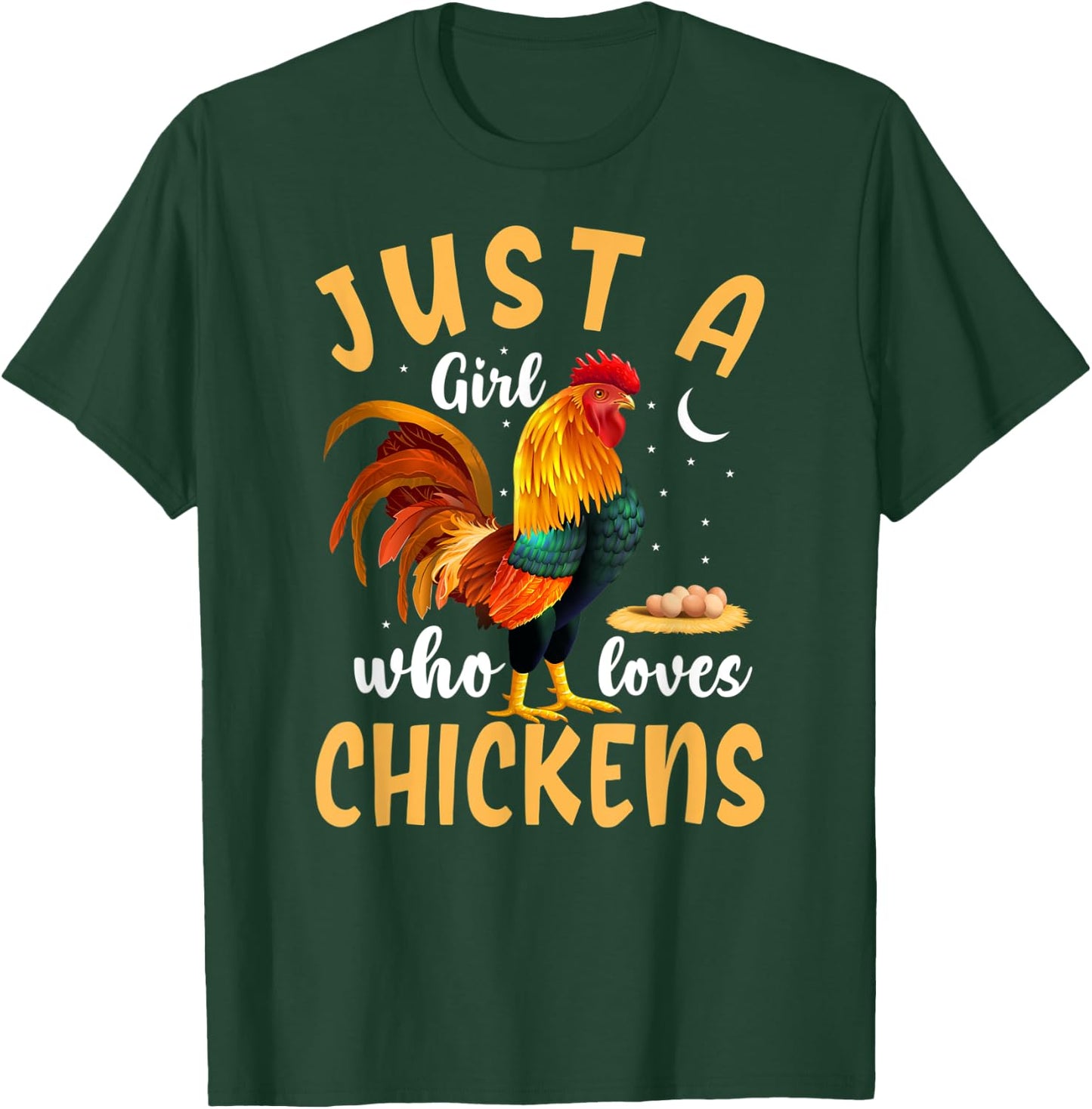 Just a Girl Who Loves Chickens, Cute Chicken Farm T-Shirt - T-Shirt | Forest
